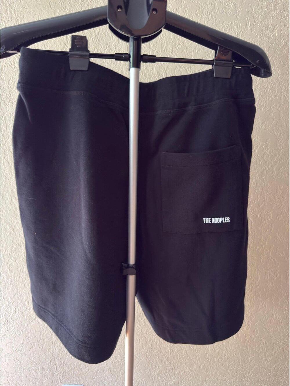 The Kooples Logo Sweat Shorts Black 8” Inseam Size M NWT - Picture 3 of 4
